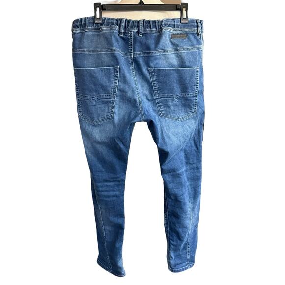 DIESEL Krooley-Ne Stretch 0674Y Jogg Jeans Men's W36 Blue Zip Stretch Sweatpants - Picture 4 of 16
